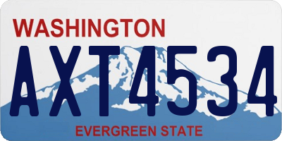 WA license plate AXT4534