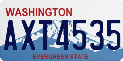 WA license plate AXT4535