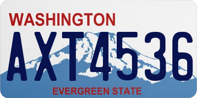 WA license plate AXT4536