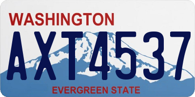 WA license plate AXT4537