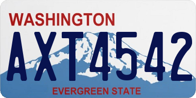 WA license plate AXT4542