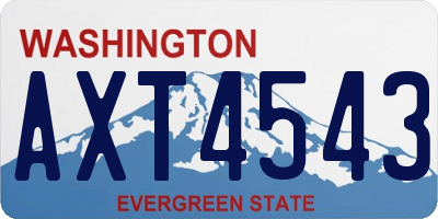 WA license plate AXT4543