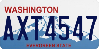 WA license plate AXT4547