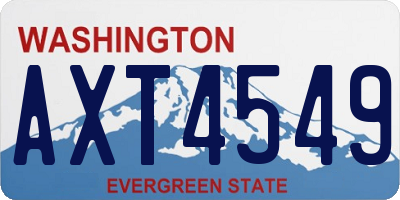 WA license plate AXT4549