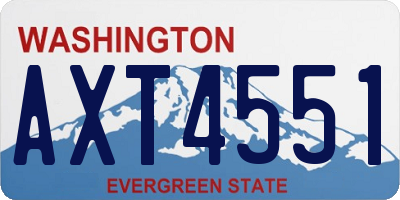 WA license plate AXT4551