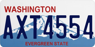 WA license plate AXT4554