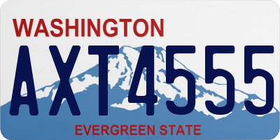 WA license plate AXT4555