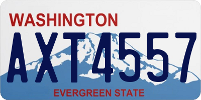 WA license plate AXT4557