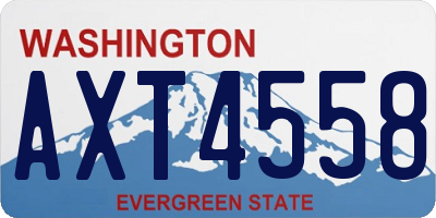 WA license plate AXT4558