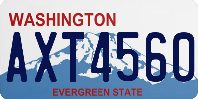 WA license plate AXT4560