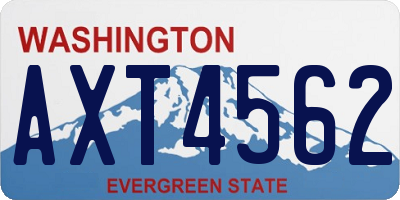 WA license plate AXT4562