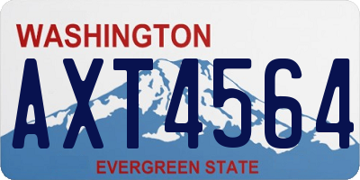 WA license plate AXT4564