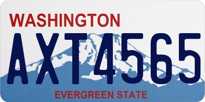 WA license plate AXT4565