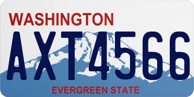 WA license plate AXT4566