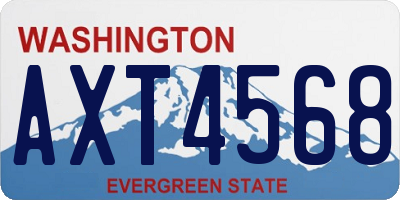WA license plate AXT4568