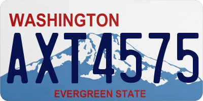 WA license plate AXT4575