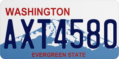 WA license plate AXT4580