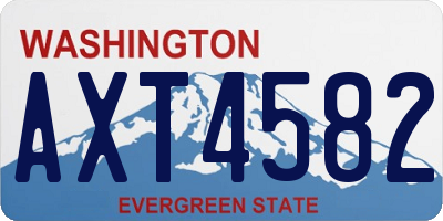 WA license plate AXT4582