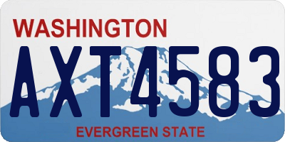 WA license plate AXT4583