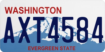 WA license plate AXT4584