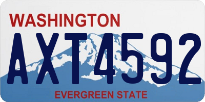 WA license plate AXT4592