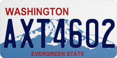 WA license plate AXT4602