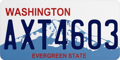 WA license plate AXT4603