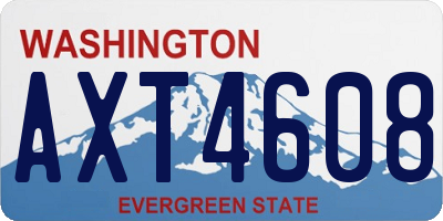 WA license plate AXT4608