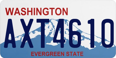 WA license plate AXT4610