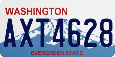 WA license plate AXT4628