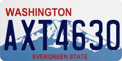 WA license plate AXT4630