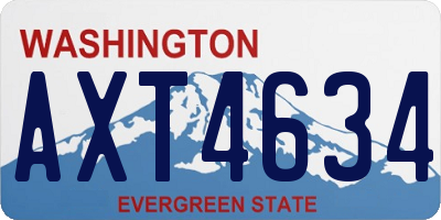 WA license plate AXT4634