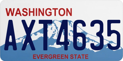 WA license plate AXT4635
