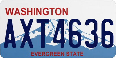 WA license plate AXT4636