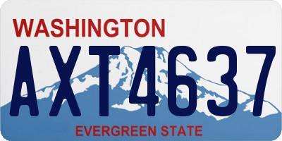 WA license plate AXT4637