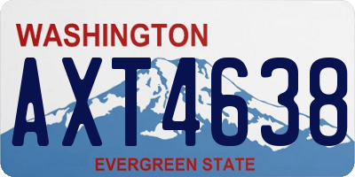WA license plate AXT4638