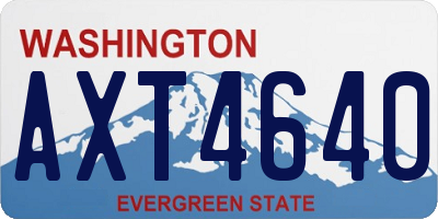 WA license plate AXT4640