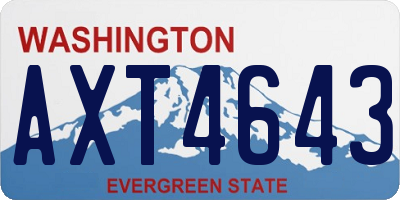 WA license plate AXT4643