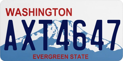 WA license plate AXT4647