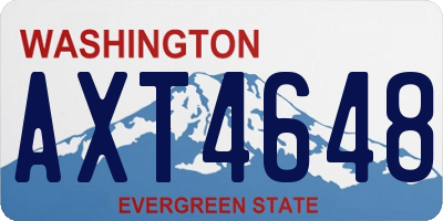 WA license plate AXT4648