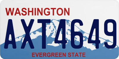 WA license plate AXT4649