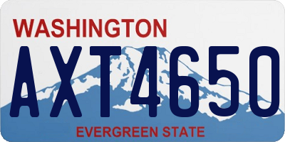 WA license plate AXT4650