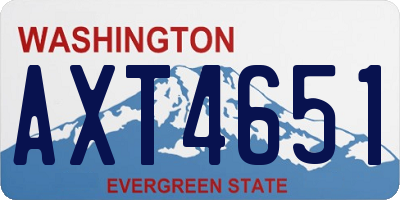 WA license plate AXT4651