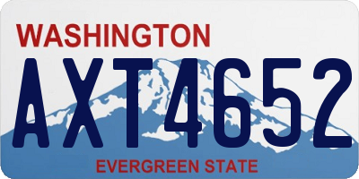 WA license plate AXT4652