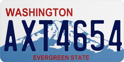 WA license plate AXT4654