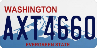 WA license plate AXT4660