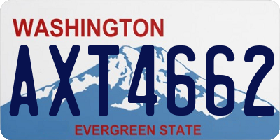 WA license plate AXT4662