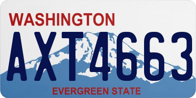 WA license plate AXT4663