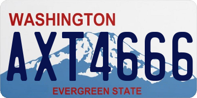 WA license plate AXT4666