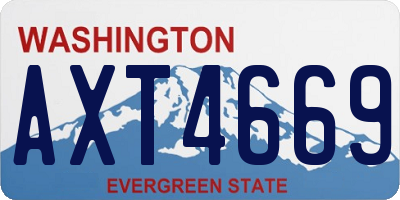 WA license plate AXT4669